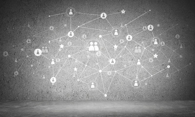 Wall Mural - wireless technologies as means of business communication.