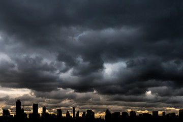 Rain clouds above the city