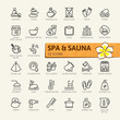 © Happy Art - SPA and sauna, steam bath - minimal thin line web icon set. Outline icons collection. Simple vector illustration.