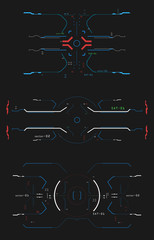 Wall Mural - Collection Pack Target Elements interface. Interface simulator