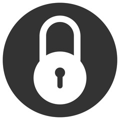 Sticker - Closed round lock with keyhole in circle. Vector icon.