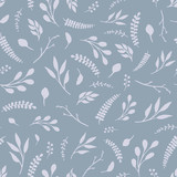 Fototapeta Boho - Vintage leaves seamless pattern. Dark color. Design for wallpapers, fabric