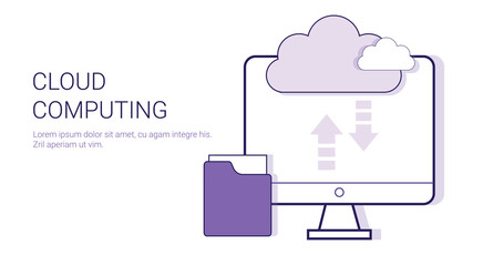 Wall Mural - cloud computing service online database business concept template web banner with copy space vector 