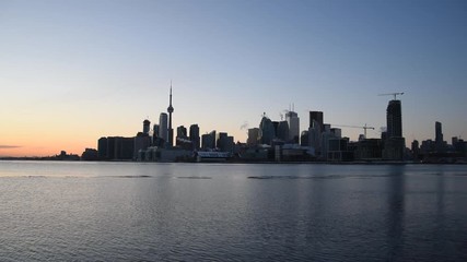 Wall Mural - View of the Toronto skyline from lake Ontario in winter