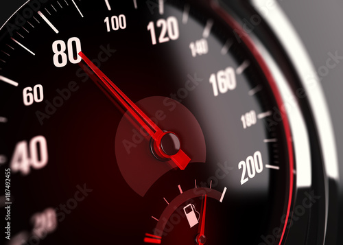 Cuadros en Lienzo Limitation de vitesse à 80 km/h, Compteur de véhicule