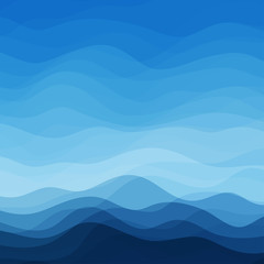 Aufkleber - Abstract Blue Wavy Background