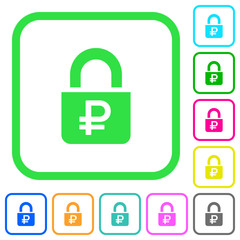 Poster - Locked Rubles vivid colored flat icons