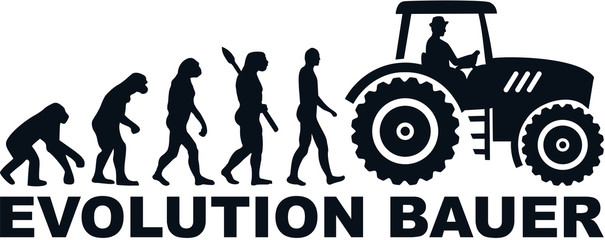 Sticker - Farmer evolution tractor german word