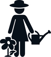 Poster - Female gardener pictogram