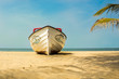 A boat on the beach in The Gambia, West Africa
