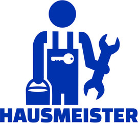 Wall Mural - Janitor pictogram job title german