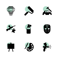 Canvas Print - Paint icons. vector collection filled paint icons set.