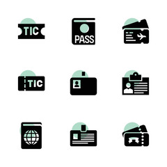 Canvas Print - Pass icons. vector collection filled pass icons set.