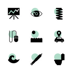 Canvas Print - Curve icons. vector collection filled curve icons set.