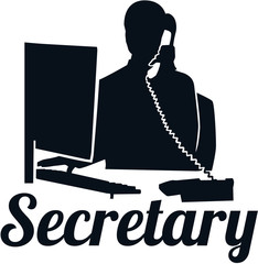 Sticker - Secretary silhouette job title