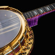 5-string banjos on black background
