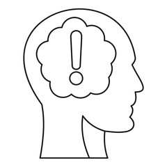 Poster - Head silhouette with exclamation mark icon