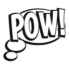 Pow, speech bubble icon, simple style