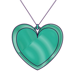 Wall Mural - necklace heart isolated icon vector illustration design