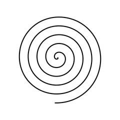 thin black spiral symbol. simple flat vector design element.