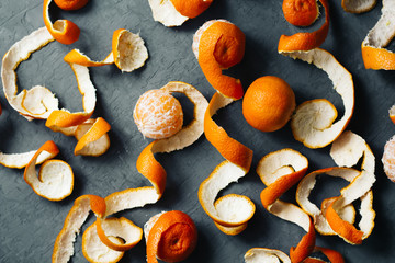 orange peel mandarin background. tangerines top view