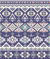  Seamless Ethnic pattern textures. Purple & Yellow colors. Navajo geometric print. Rustic decorative ornament. Abstract geometric pattern. Native American pattern. Ornament for the design of clothing