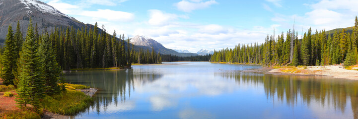 panoramic view of porcupine creek in banff national park