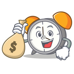 Sticker - With money bag alarm clock character cartoon