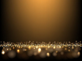 golden glittering dark background. vector luxury background for posters, banners or cards.