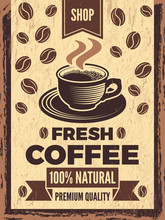 Poster In Retro Style For Coffee House
