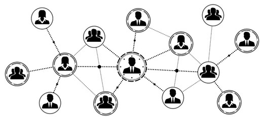 Canvas Print - social network modern flat interface vector