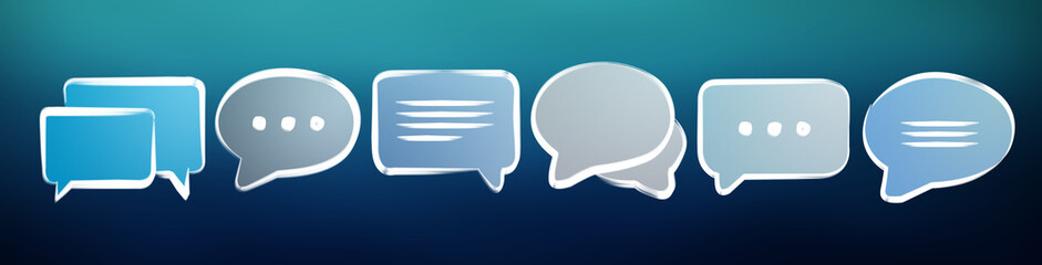 Wall Mural - Hand-drawn discussion icons sketch