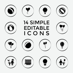 Sticker - Set of 14 balloon filled icons