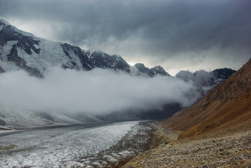 Wall Mural - beautiful snowy mountains, Russian Federation, Caucasus, July 2012