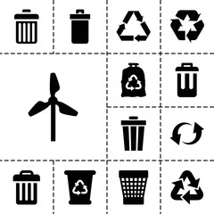 Sticker - Recycle icons. set of 13 editable filled recycle icons