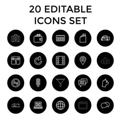 Poster - Pictogram icons. set of 20 editable outline pictogram icons