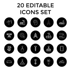 Poster - Engineering icons. set of 20 editable outline engineering icons