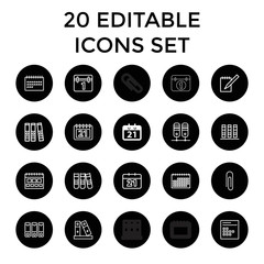 Wall Mural - Binder icons. set of 20 editable outline binder icons