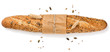  Baguette with cereals top view.