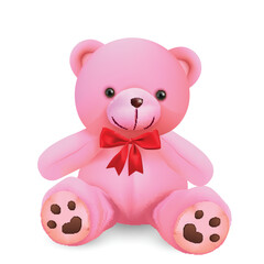 cute teddy bear isolated on white background - vector and illustration.