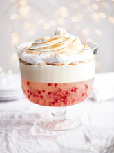 Christmas Trifle With Meringue Topping, Close-up
