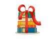 © N.Savranska - Books gift. Stack of books with ribbon on white background Vector illustration.