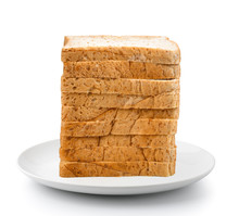 Sliced Bread In Plate Isolated On A White Background