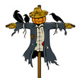 Scarecrow pop art vector illustration