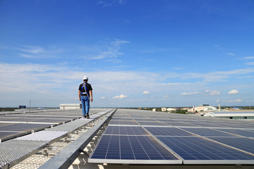 Poster - Solar PV Rooftop with Technician Walking