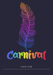 carnival party hand letter vector illustration