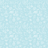 Newborn baby shower seamless pattern for textile, print, greeting