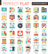 © lembergvector - Entertainment vector complex flat icon concept symbols for web infographic design.