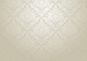 Vector damask wallpaper design.  Seamless repetitive floral decoration.  The original pattern in the swatches palette.