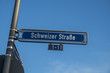 street sign schweitzer strasse in frankfurt